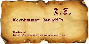 Kornhauser Bernát névjegykártya